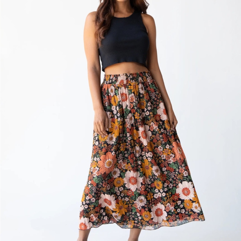 Natural Life Maylin Midi Floral Skirt